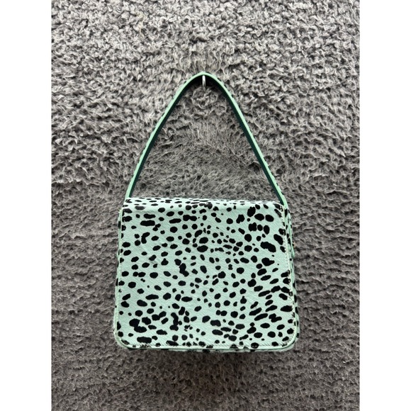 Edie Parker‎ Dalmation Print Real Calf Hair Leather Hand Bag Green - Picture 2 of 12